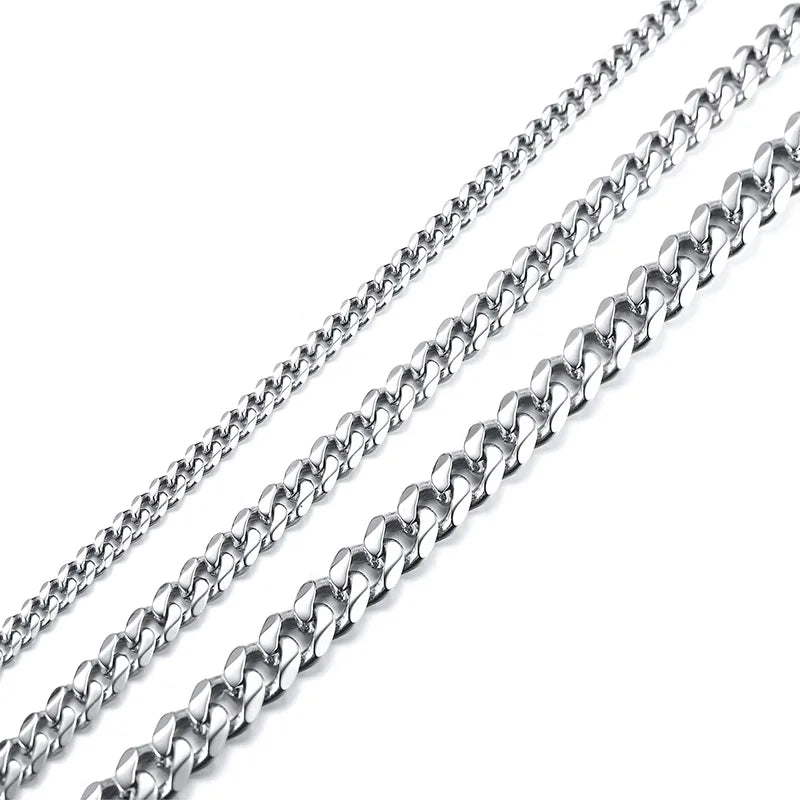 Cuban Chain Necklace 3-7mm — Stainless