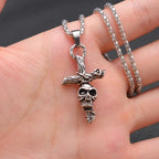 Death Skull Cross Pendant Necklace — Gothic