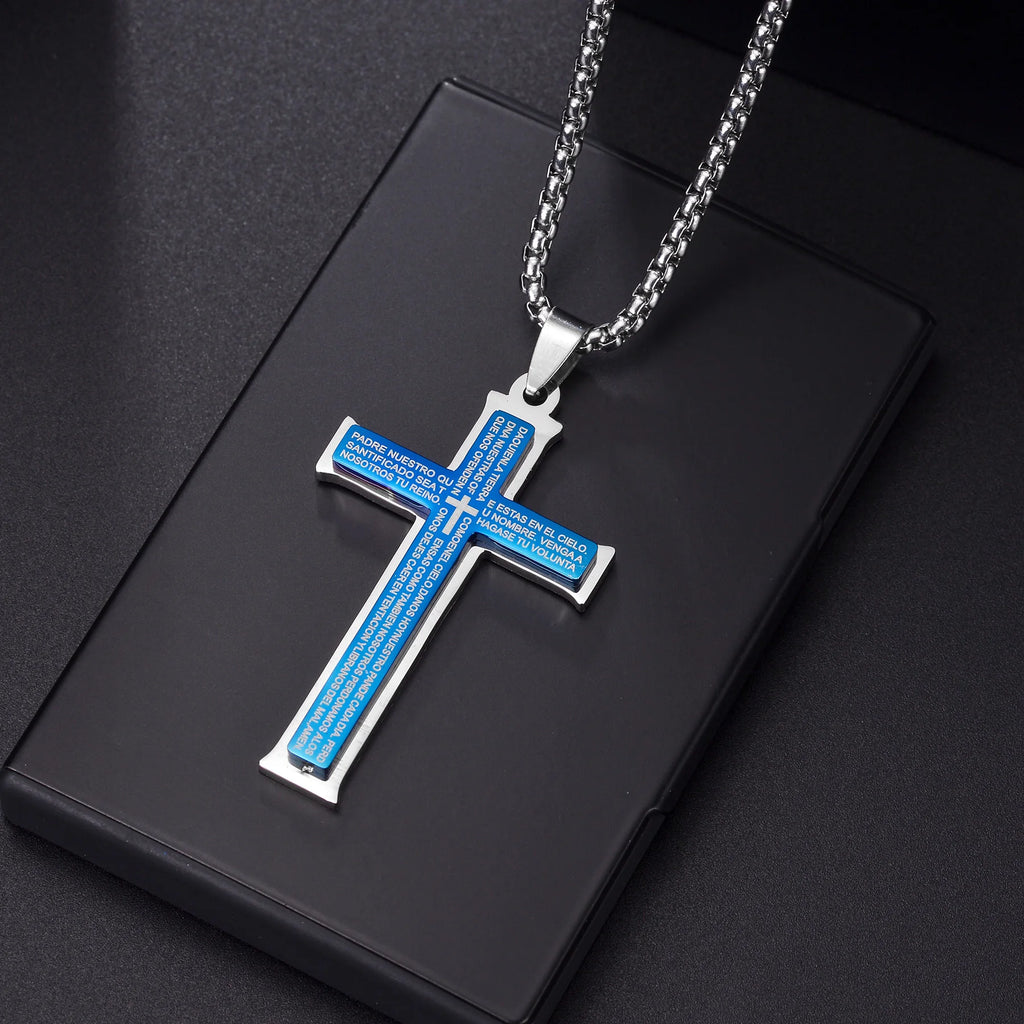 Cross Pendant Necklace — Stainless Steel