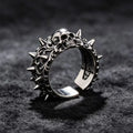 Vintage skull, rivet opening, men's and women's rings, street trend, neutral style jewelry