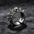 Vintage skull, rivet opening, men's and women's rings, street trend, neutral style jewelry