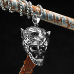 Jungle Jaguar Hunter Stylish Men Necklace with Pendant Stainless Steel Jewelry for Male Women Punk Hip Hop Accessories Gifts