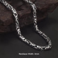 New Fashion Silver Jewelry Retro 6MM Thick Six-Character Mantra Trendy Personality Man Necklaces