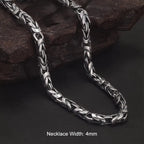 Buddhastone Silver Color Ping 4mm An Necklace Chinese Retro Round Body Ping An Chain Men's Vajra Pestle Necklace Pendant Jewelry