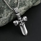 Skull Sword Steel Pendant Punk 316L Rider