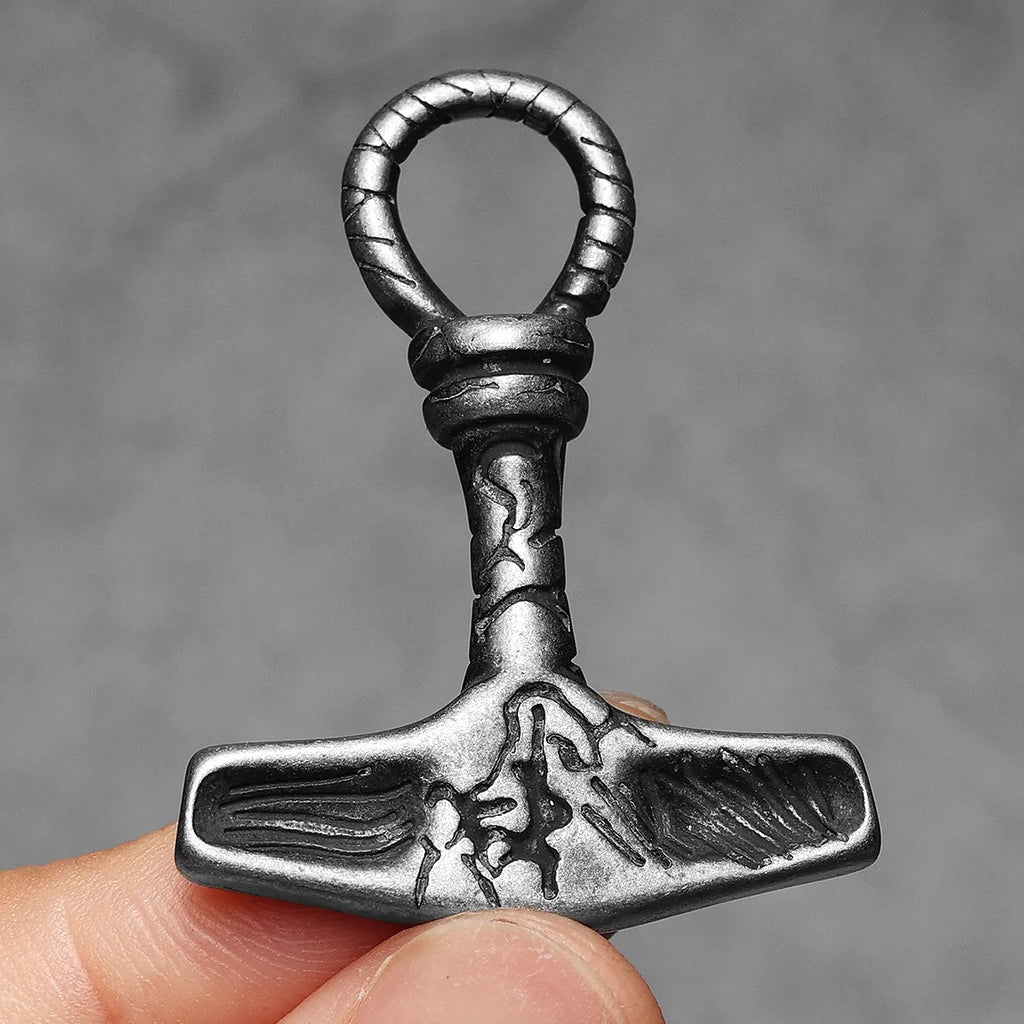 Thor's Hammer Stainless Steel Pendant Necklace