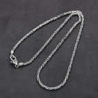 Square Byzantine Link Chain Necklace 2.5mm Choker — Silver-Tone