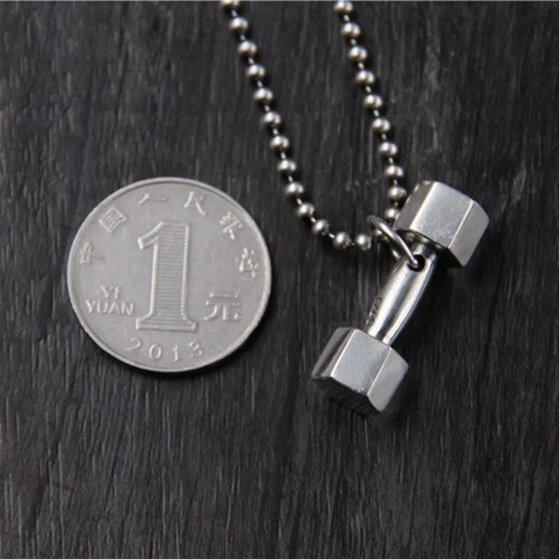 Glossy Dumbbell Pendant — 925 Silver