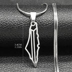 Israel-Palestine Map Pendant Necklace — Gold-Tone