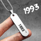 Year of Birth Tags Men Necklace With Pendant Stainless Steel Jewelry for Fashion Women Punk HipHop Accessories Gifts