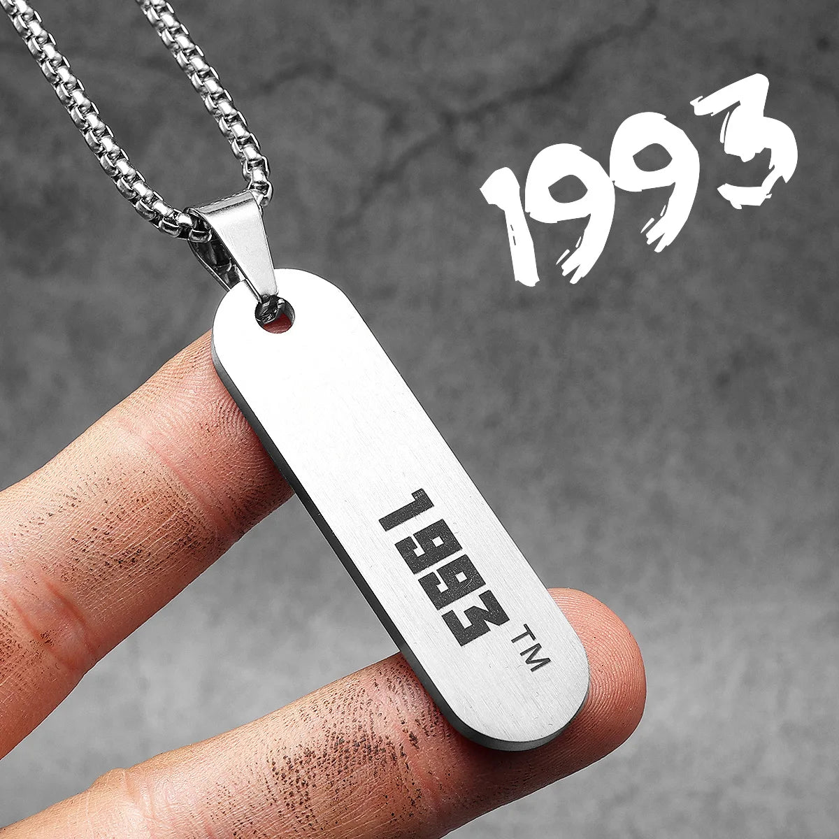 Year of Birth Tags Men Necklace With Pendant Stainless Steel Jewelry for Fashion Women Punk HipHop Accessories Gifts