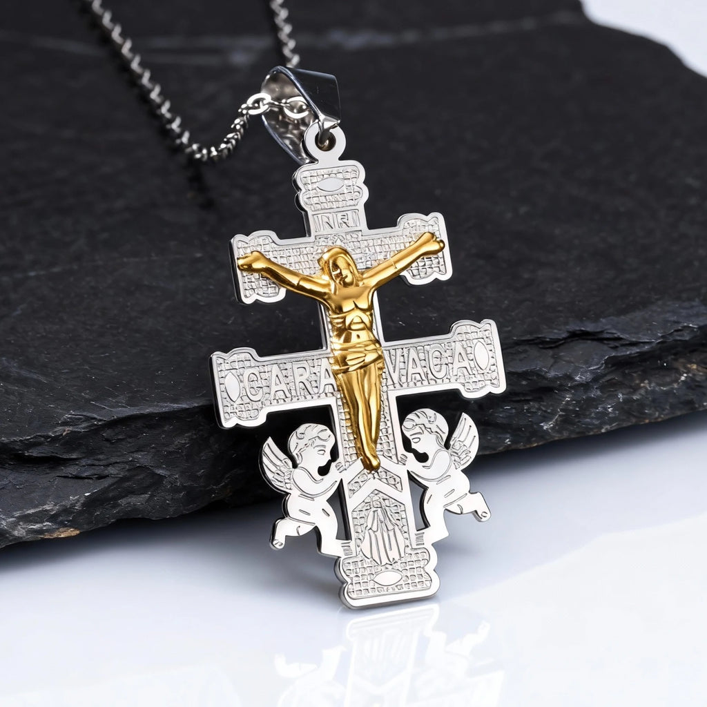 Orthodox Cross Pendant Necklace — Stainless Steel