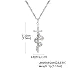 Cross Snake Cuban Chain Pendant Necklace
