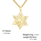 Lion of Judah Star of David Pendant Necklace — Stainless Steel