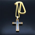 Cross Steel Pendant Minimalist Splice Style