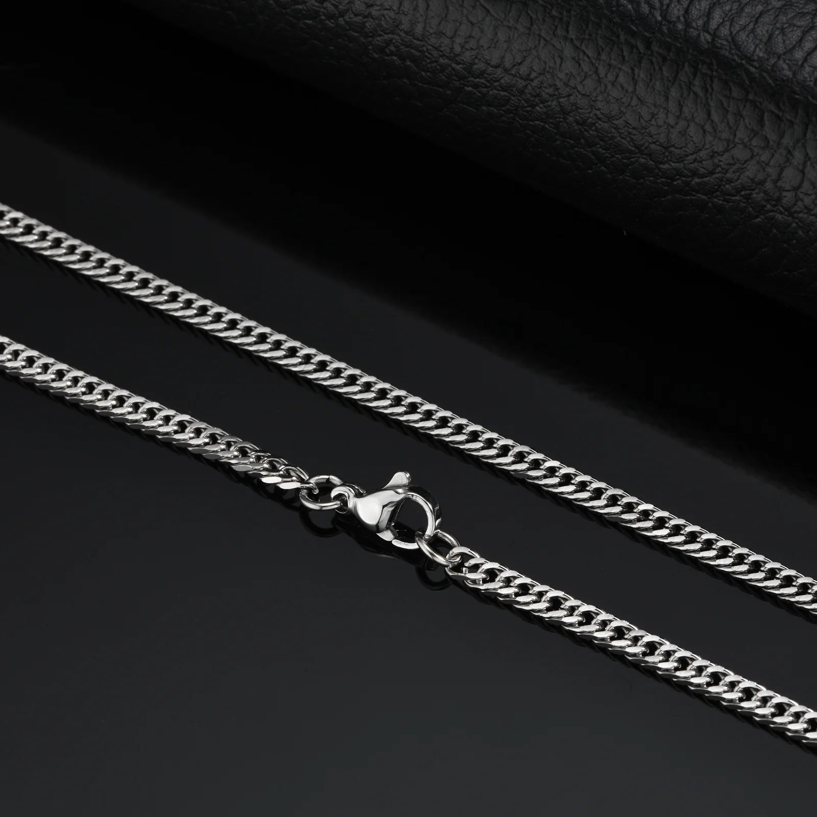 Braided Link Chain Choker Necklace — Stainless Steel