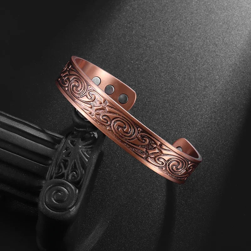 High Quality Copper Engraved Totem Magnetic Adjustable Bracelet for Men Women Joint Protection Pain Relief Biomagnetic