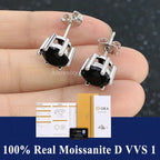 Moissanite Studs Earrings Pass Diamond tester Pen For Men Women 18K Platinum Plated Bride Wedding Gemstone 925 Silver Earrings