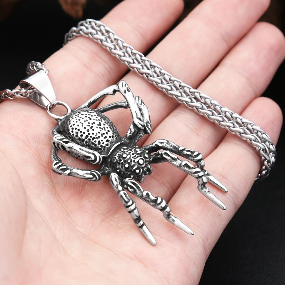 Gothic Spider Pendant — Stainless Steel