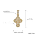 Gold Iced Out Cross Pendant Necklace CZ