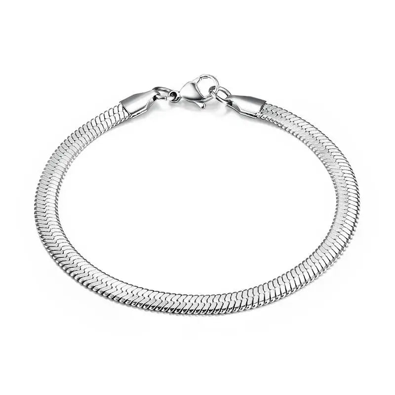 Classic 5mm Stainless Steel Snake Chain Bracelet