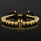 Simple Crown Royal Charm Men Women Bracelets Bangles Copper Charm Beads Braiding Crown Bracelet Jewelry Gift
