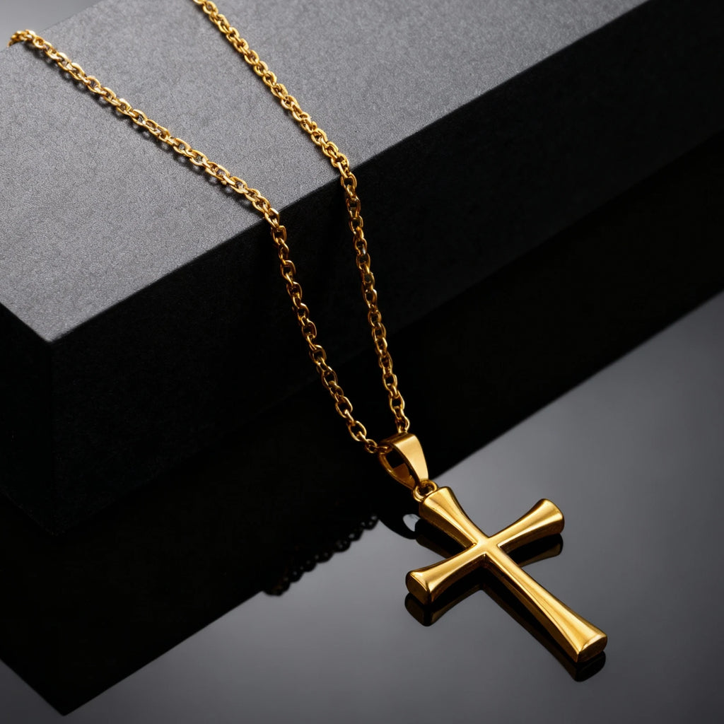 Minimalist Classic Cross Necklace for Men Women, Stainless Steel Chain Collar Necklace, Fashion Unisex Jewelry Gifts