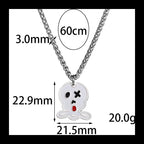 Skeleton Ghost Pendant Necklace — Stainless