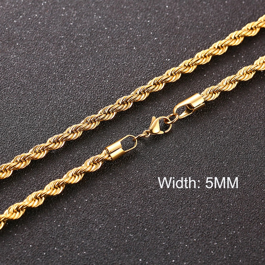 3-11MM Classic Cuban Chain Necklace for Men Women,Silver Black Gold Grey Color Stainless Steel Chains,Basic Punk Jewelry Gift
