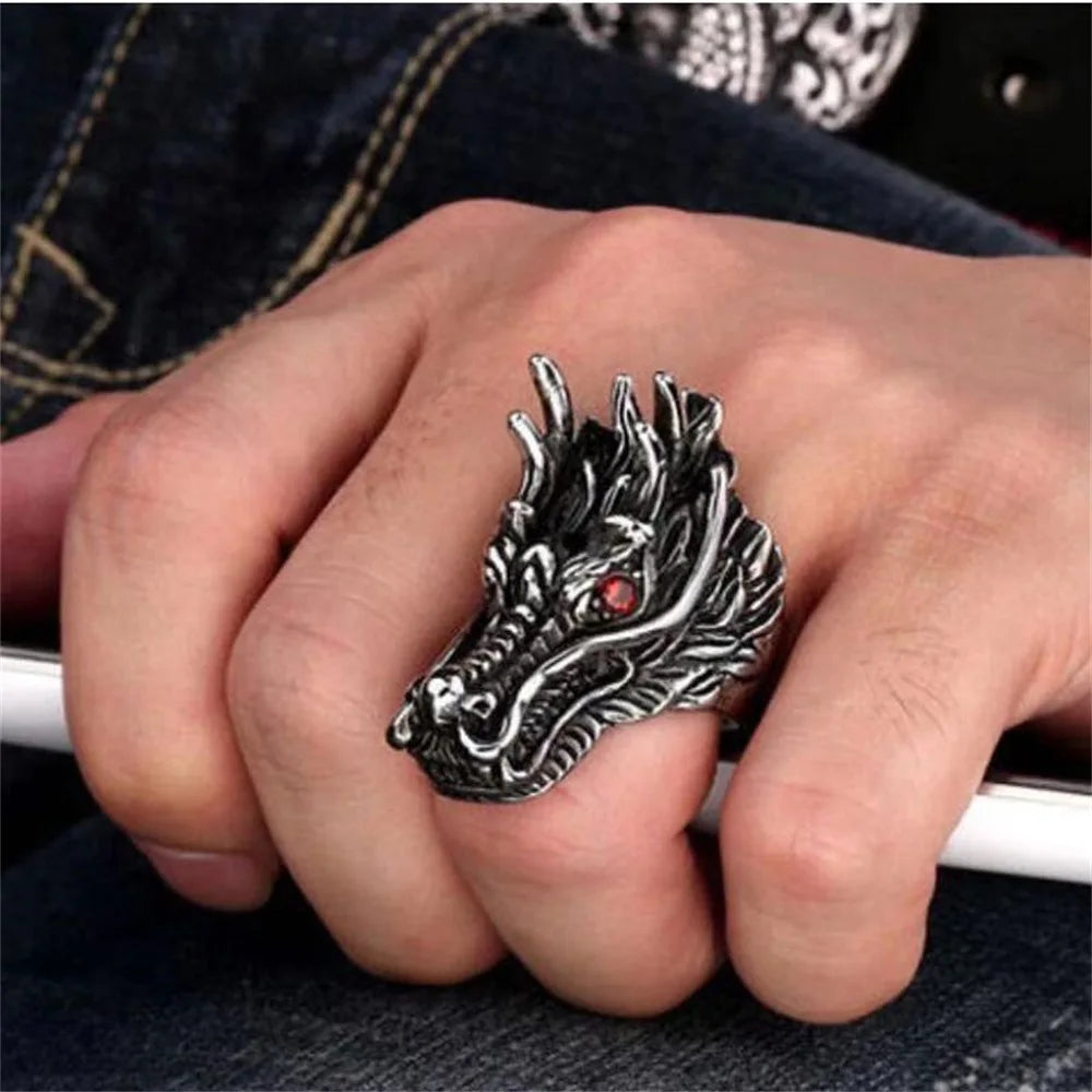 Dragon Steel Ring Korean Version Students'