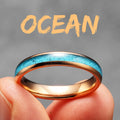 Turquoise Tungsten Ring — Stainless Steel