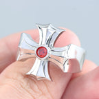 Iced Out Cross Jesus Ring — 925 Silver