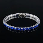 Rose Gold Silver Color 3mm 4mm 5mm Pink Blue Green Red Tennis Bracelet Bangle for Women Wedding Fashion Jewelry Party