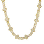 Cross Cuban Chain Necklace Iced Out Stainless Steel