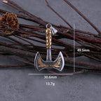 Stainless Steel Viking Warrior Odin Axe and Raven Necklace Men Fashion Hip Hop Amulet Pendant Viking Jewelry Boyfriend