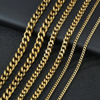 Cuban Link Chain Necklace 3.5-7mm — Gold