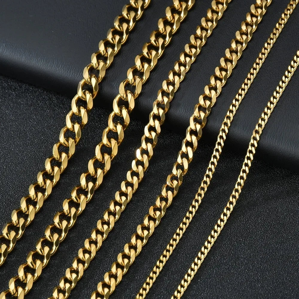 Cuban Link Chain Necklace 3.5-7mm — Gold