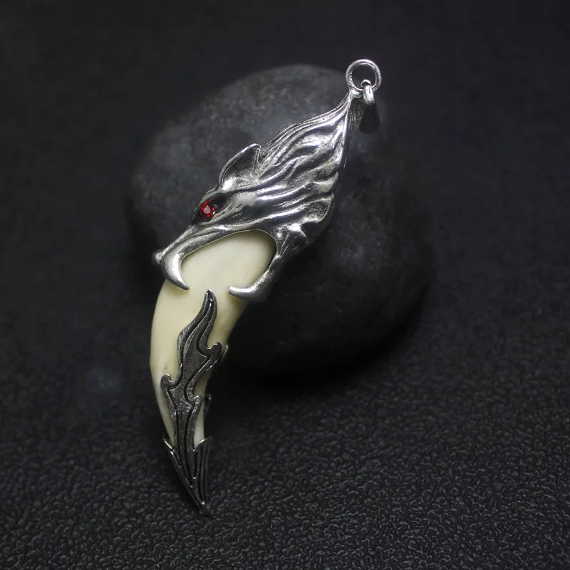 Punk Fashion Brave Men Wolf Gog Teeth Spike Pendant Necklace Women Men Lucky Jewelry Classic Fang Tooth Amulet Pendant Necklace
