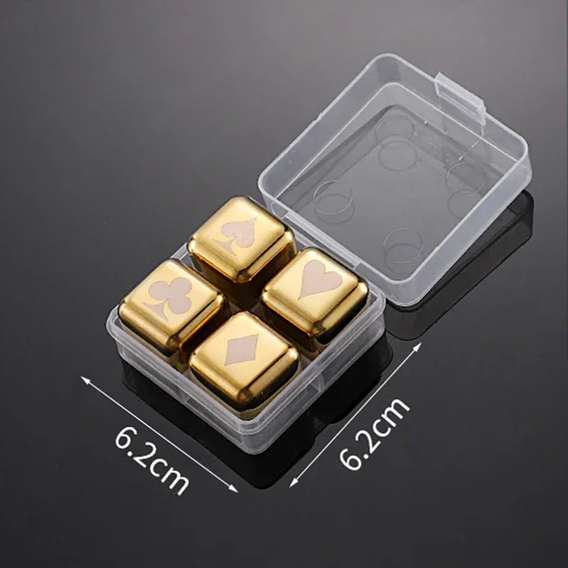Reusable Whiskey Stones Stainless Steel Ice Cubes Quick-Freeze Wine Cooler Food Grade Metal Pellets Beer Cooler Bar