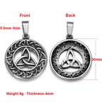 Norse Viking Rune Round Pendant Necklace — Stainless Steel