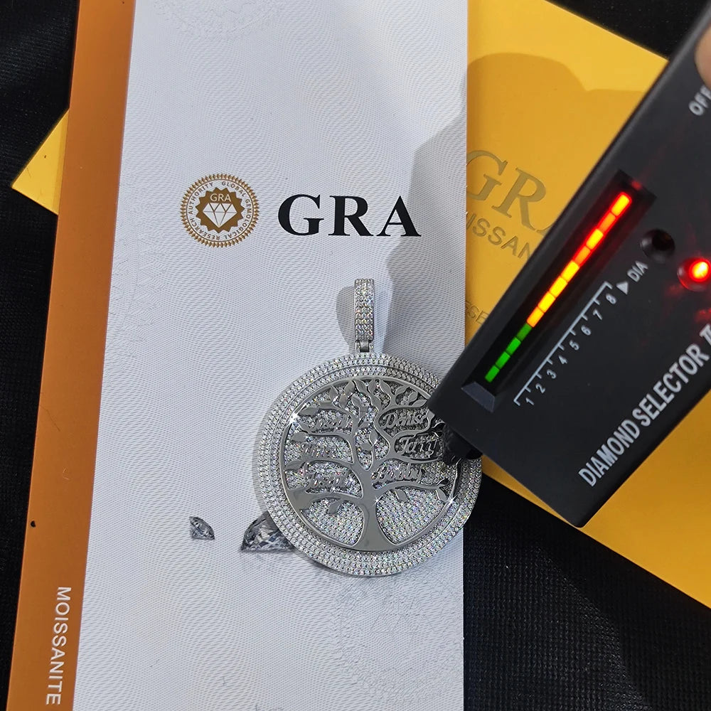 925 Silver VVS Moissanite Family Tree Pendant