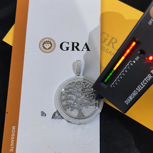 925 Silver VVS Moissanite Family Tree Pendant