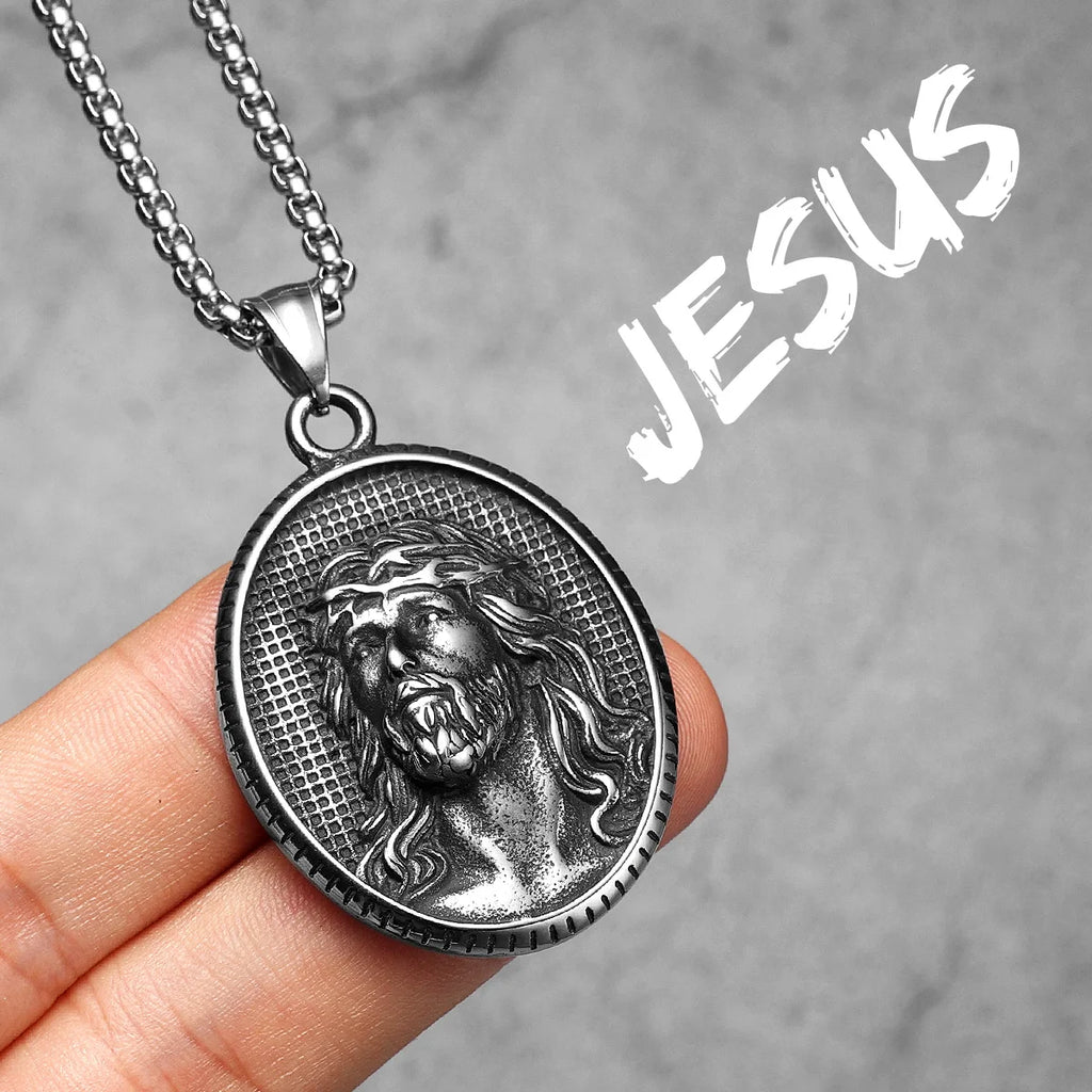 Jesus Avatar Pendant Necklace Stainless Steel