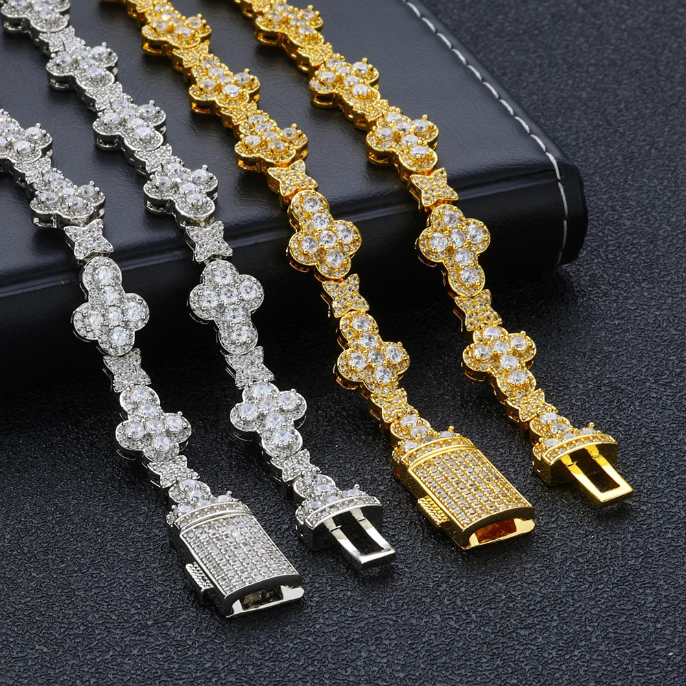 Cross Cuban Chain Necklace Iced Out 10MM CZ