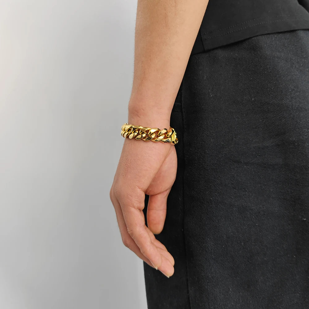 Stainless Steel Cuban Bracelet Miami Heavy