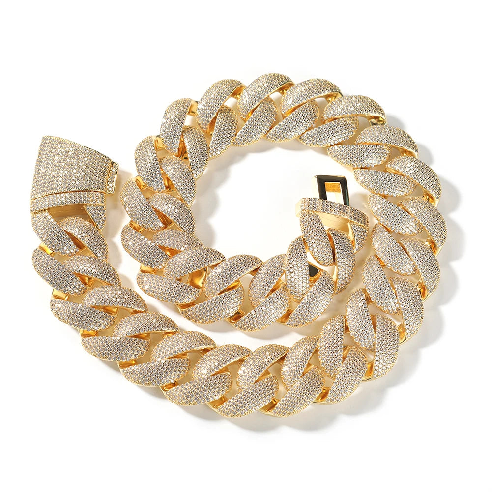 THE BLING KING 28mm Heavy Miami Cuban Necklace Micro Paved Out Cubic Zirconia Fashion HipHop Jewelry For Men