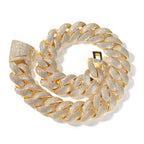 THE BLING KING 28mm Heavy Miami Cuban Necklace Micro Paved Out Cubic Zirconia Fashion HipHop Jewelry For Men