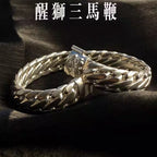 Lion Head Cuban Link Whip Chain Bracelet — Wide Bold, 22cm
