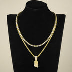 Iced Out Jesus Pendant Rope Tennis Set
