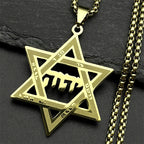 Star of David Tetragrammaton Necklace — Gold
